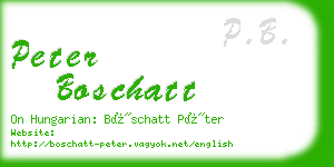 peter boschatt business card